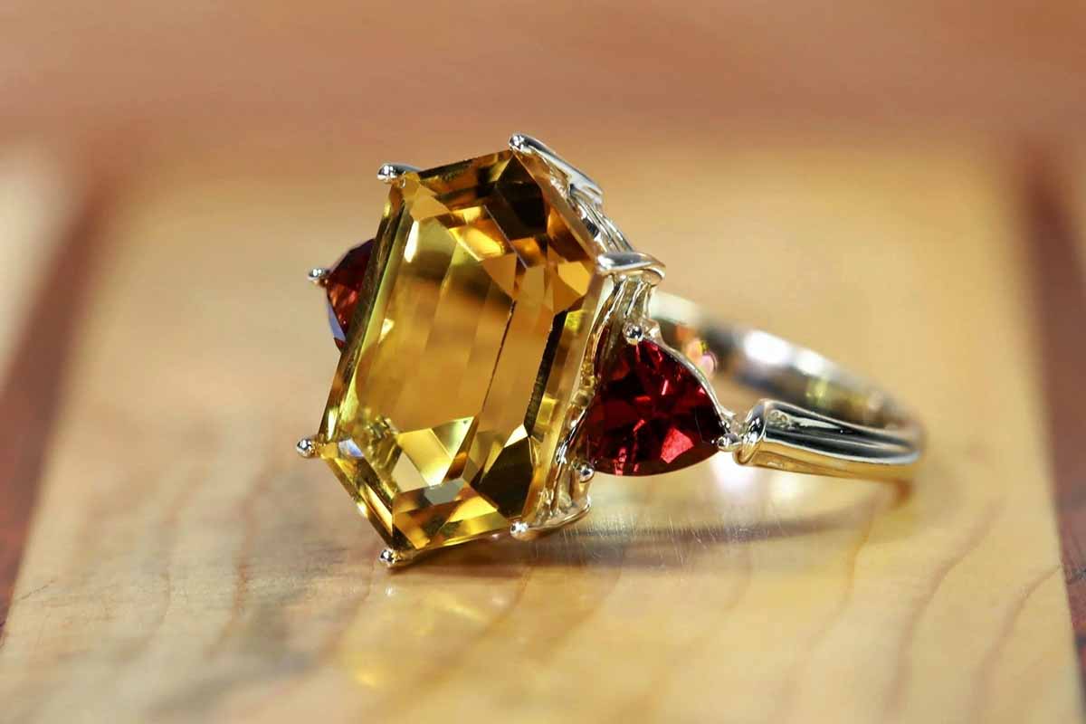 yellow Color sapphire ring